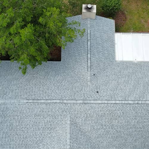 Aerial Grey Shingle Roof